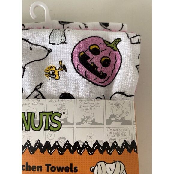 3 Pack Peanuts Snoopy Woodstock Halloween Kitchen Towels Pink Pumpkin 16 X 26” - Picture 3 of 14